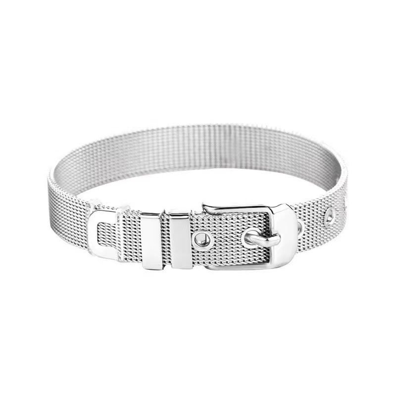 18K Gold Stainless Steel Bracelet Mesh Belt Wrist Mesh Bracelet Woven Mesh Belt Buckle Belt Bracelet