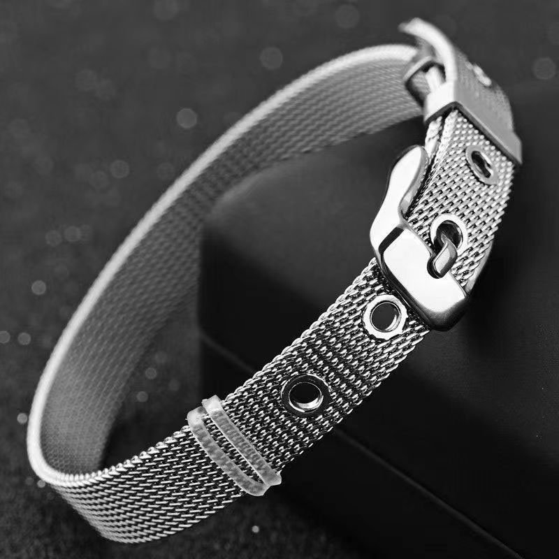 18K Gold Stainless Steel Bracelet Mesh Belt Wrist Mesh Bracelet Woven Mesh Belt Buckle Belt Bracelet