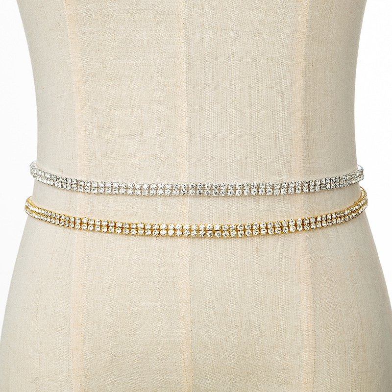 Simple Luxury Women Waist Belly Chain Gold Silver Plated Fashion Ladies Dress Waist Chain Belt