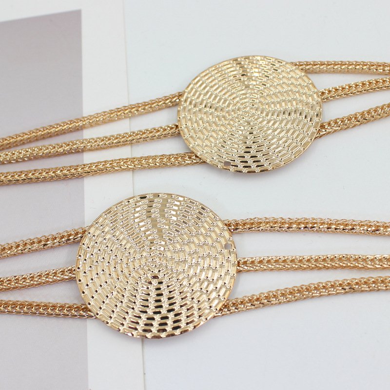 Multi Layers Gold Plating Metal Fittings Decoration Chain Waist Belt For Women Dress
