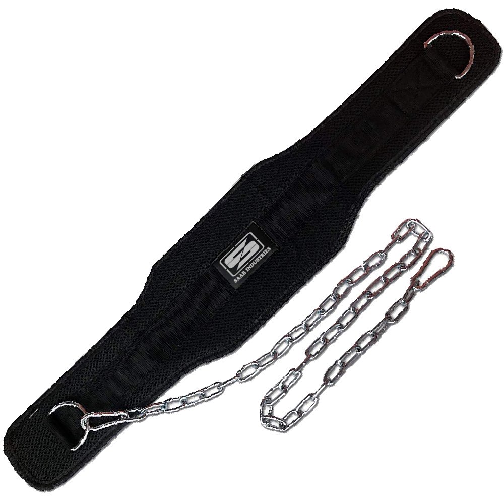 Weightlifting Gym Fitness Accessories Exercise Neoprene Dipping Belt With Heavy Strong Steel Chain