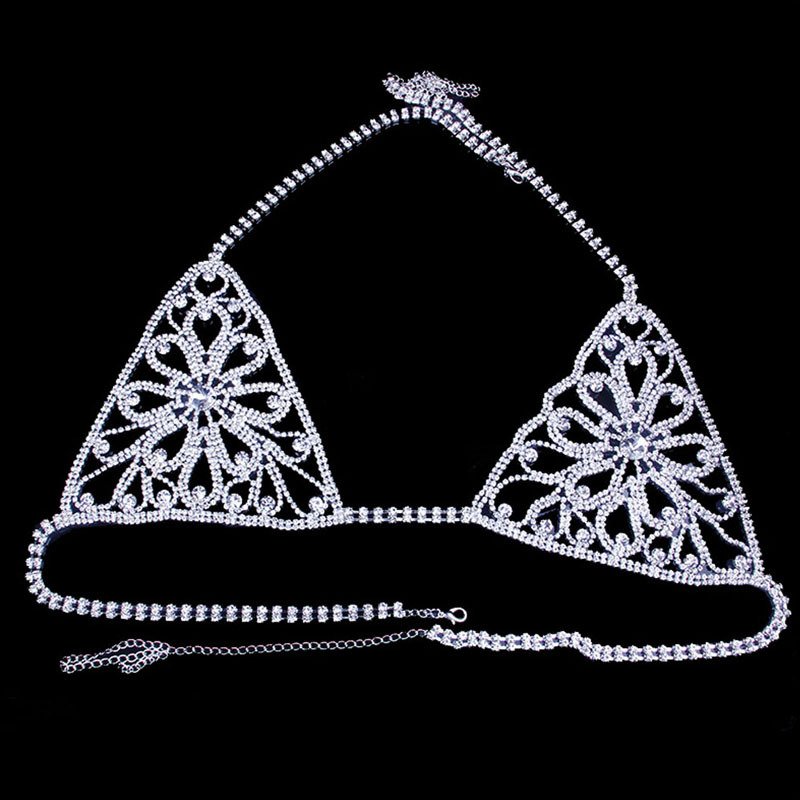 External Adhesive Girls Rhinestone Women's Intimate Luxury Bra Chain Bikini Waist Belt Belly Chain Crystal Sexy Body Jewelry