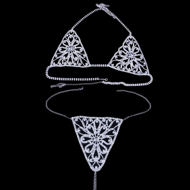External Adhesive Girls Rhinestone Women's Intimate Luxury Bra Chain Bikini Waist Belt Belly Chain Crystal Sexy Body Jewelry