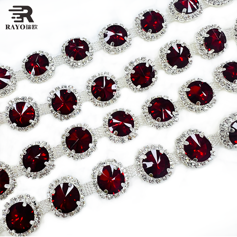 Best Selling Cap Chain Super Shiny Textured 1 Roll for 10 Yards Glass Material Rhinestones for Wedding Evening Dresses Shoes