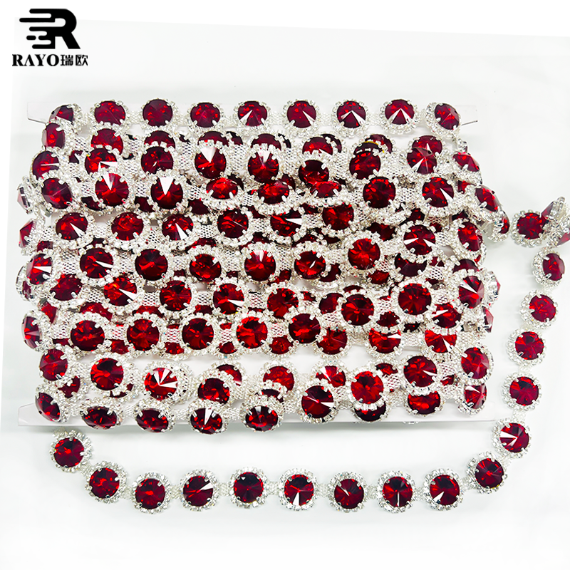 Best Selling Cap Chain Super Shiny Textured 1 Roll for 10 Yards Glass Material Rhinestones for Wedding Evening Dresses Shoes
