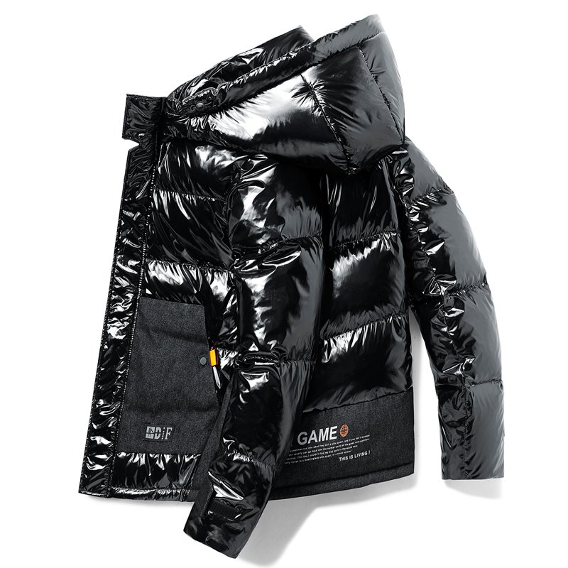 Winter detachable sleeves and hood warm padded custom logo water repellent puffer jacket button up stand collar men down jacket