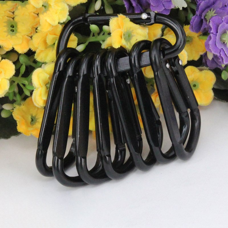 Aluminum Carabeaner 2inch Key Clip D Ring Shape Caribeener Hook Carabine Keychain Buckle Spring Snap Link Key Chain Clips