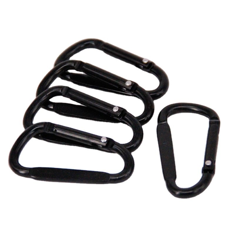 Aluminum Carabeaner 2inch Key Clip D Ring Shape Caribeener Hook Carabine Keychain Buckle Spring Snap Link Key Chain Clips
