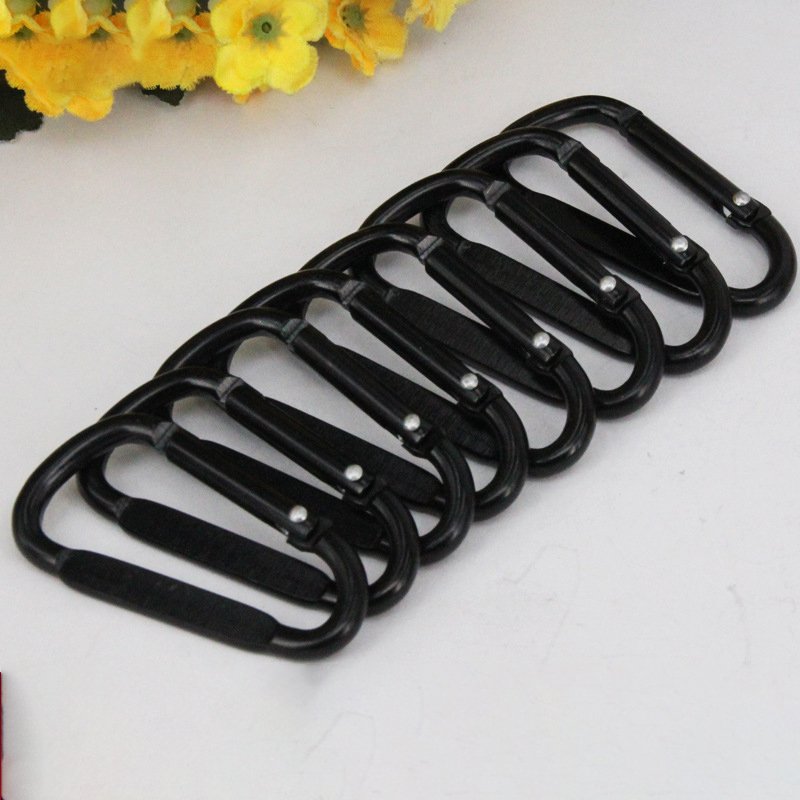 Aluminum Carabeaner 2inch Key Clip D Ring Shape Caribeener Hook Carabine Keychain Buckle Spring Snap Link Key Chain Clips