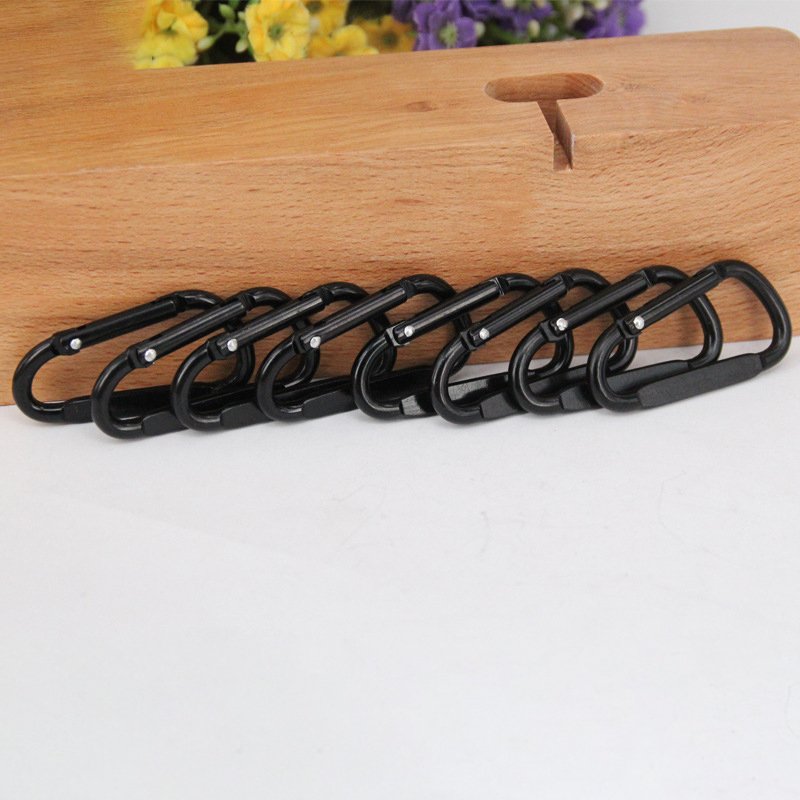 Aluminum Carabeaner 2inch Key Clip D Ring Shape Caribeener Hook Carabine Keychain Buckle Spring Snap Link Key Chain Clips