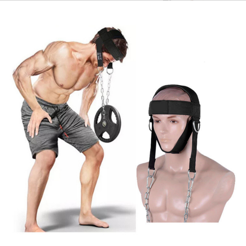 Weight Lifting Fitness Belt Chain Strap Weight Lifting Head Neck Training Head Harness
