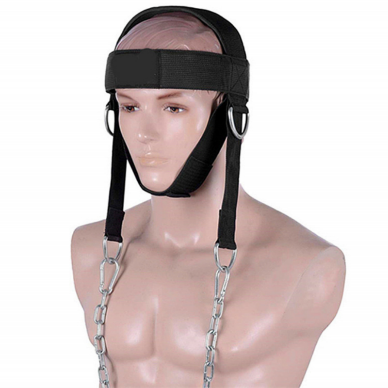 Weight Lifting Fitness Belt Chain Strap Weight Lifting Head Neck Training Head Harness
