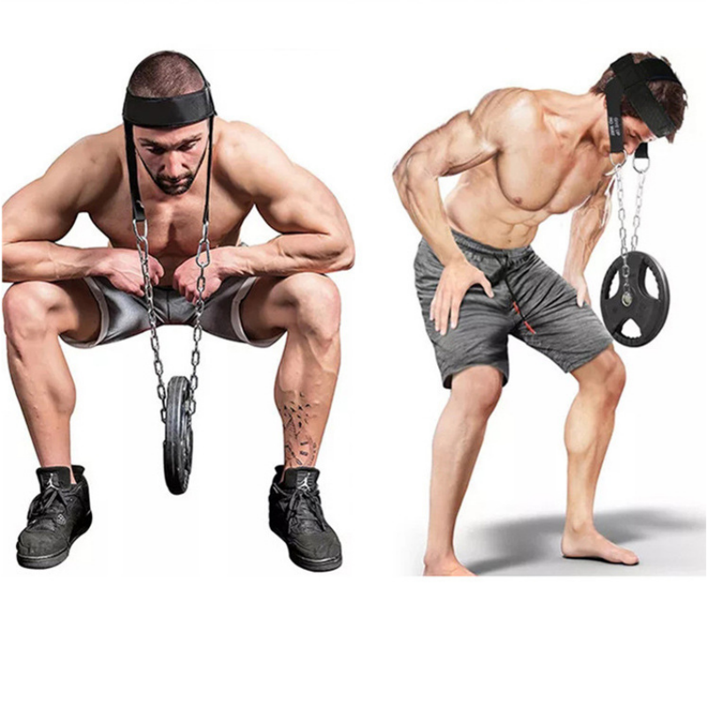 Weight Lifting Fitness Belt Chain Strap Weight Lifting Head Neck Training Head Harness