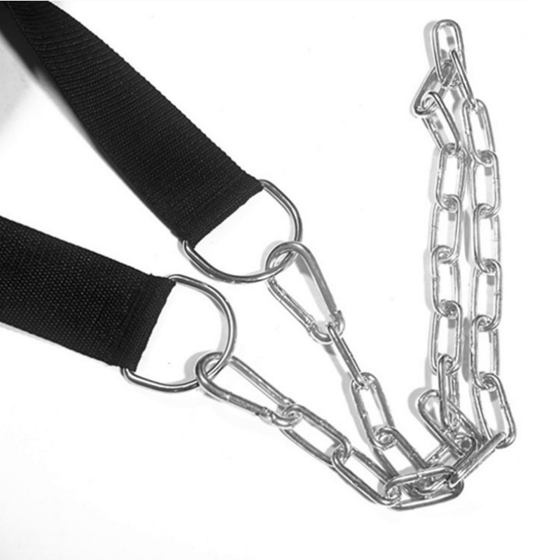 Weight Lifting Fitness Belt Chain Strap Weight Lifting Head Neck Training Head Harness