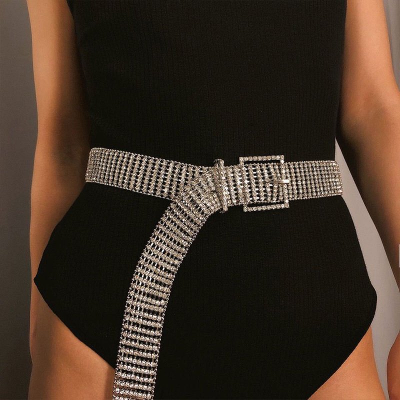 Exaggerated Spice Girls Diamond Waist Chain Classic Style Multi-Row Diamond Belt for Women for Wedding Gift Fashion Body Jewelry