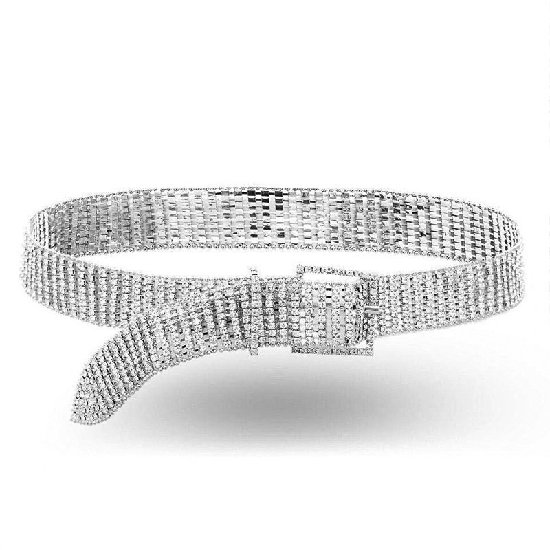 Exaggerated Spice Girls Diamond Waist Chain Classic Style Multi-Row Diamond Belt for Women for Wedding Gift Fashion Body Jewelry