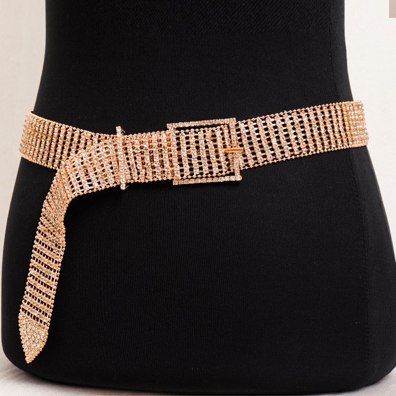 Exaggerated Spice Girls Diamond Waist Chain Classic Style Multi-Row Diamond Belt for Women for Wedding Gift Fashion Body Jewelry