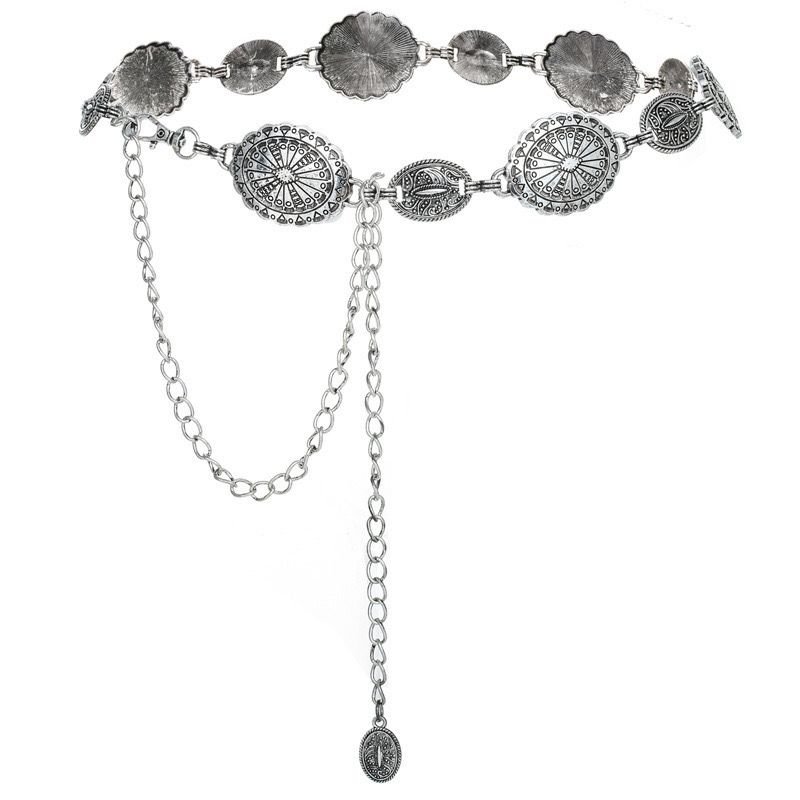 Cross border Metal Waist Chain Women's High end Western Body Chain Body Chain Western Style