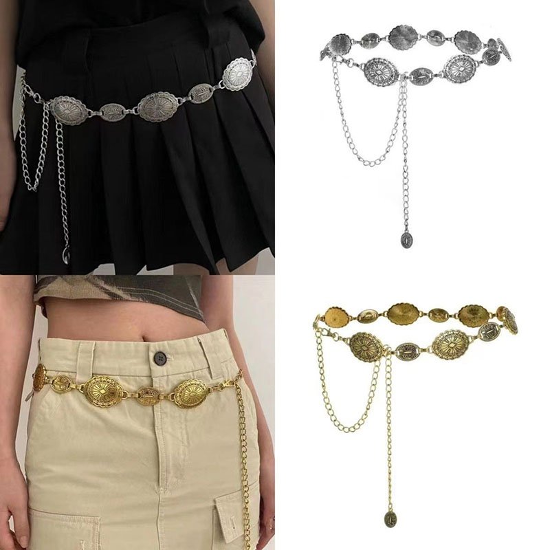 Cross border Metal Waist Chain Women's High end Western Body Chain Body Chain Western Style