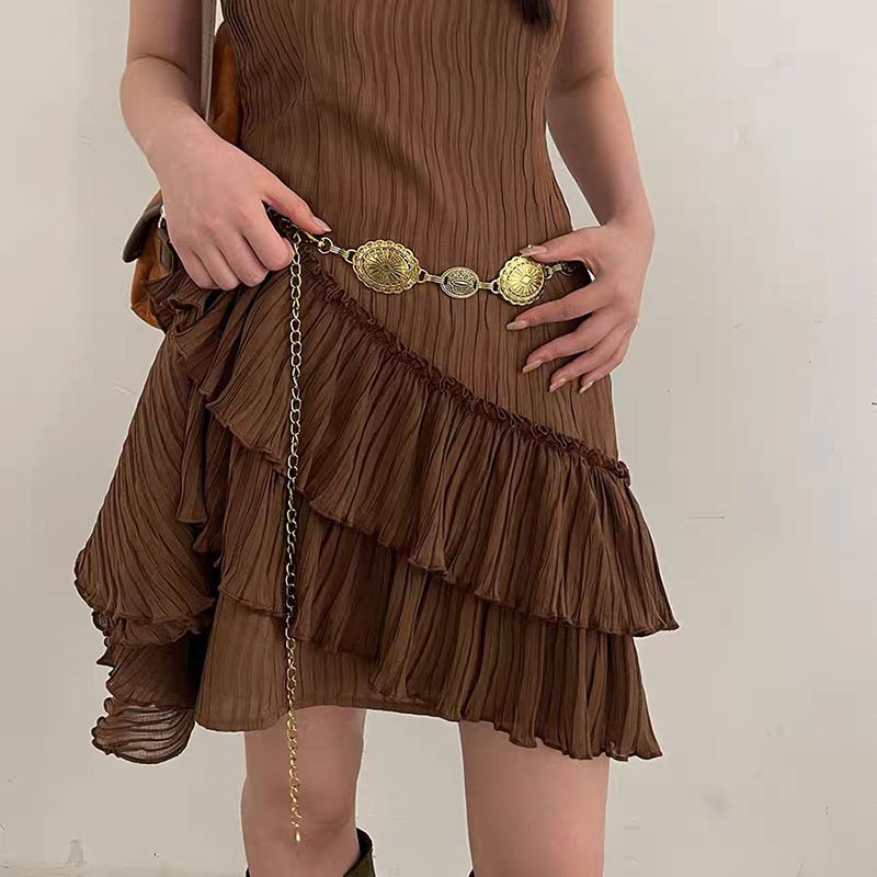 Cross border Metal Waist Chain Women's High end Western Body Chain Body Chain Western Style