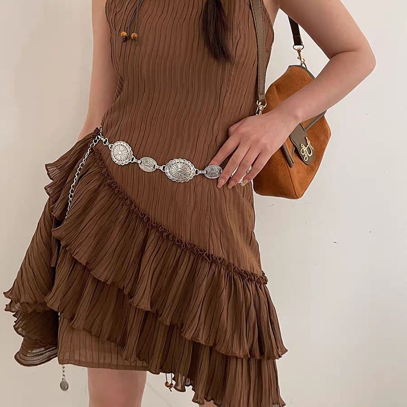 Cross border Metal Waist Chain Women's High end Western Body Chain Body Chain Western Style