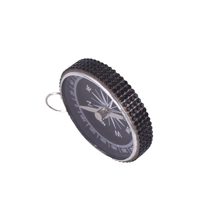Bling Crystal Diamond Rhinestone Accessories Decoration Hanging Circular key chain portable metal gift pocket handicraft compass
