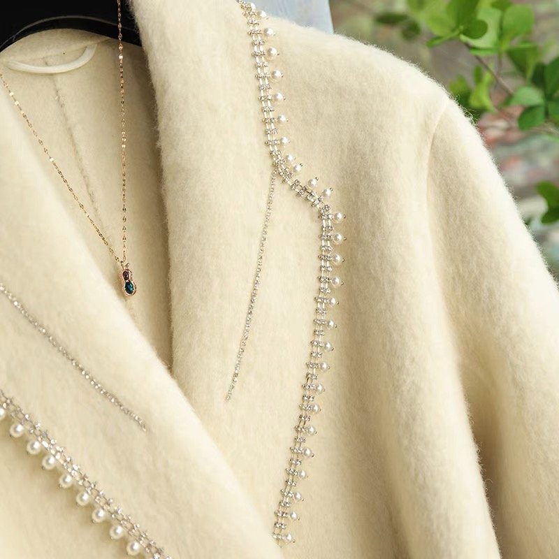 Fashion Rhinestone Pearl Trim Glass Crystal White Pearls Fringe Beads Chain Decoration Belt For Clothing Shoes Embellishment DIY