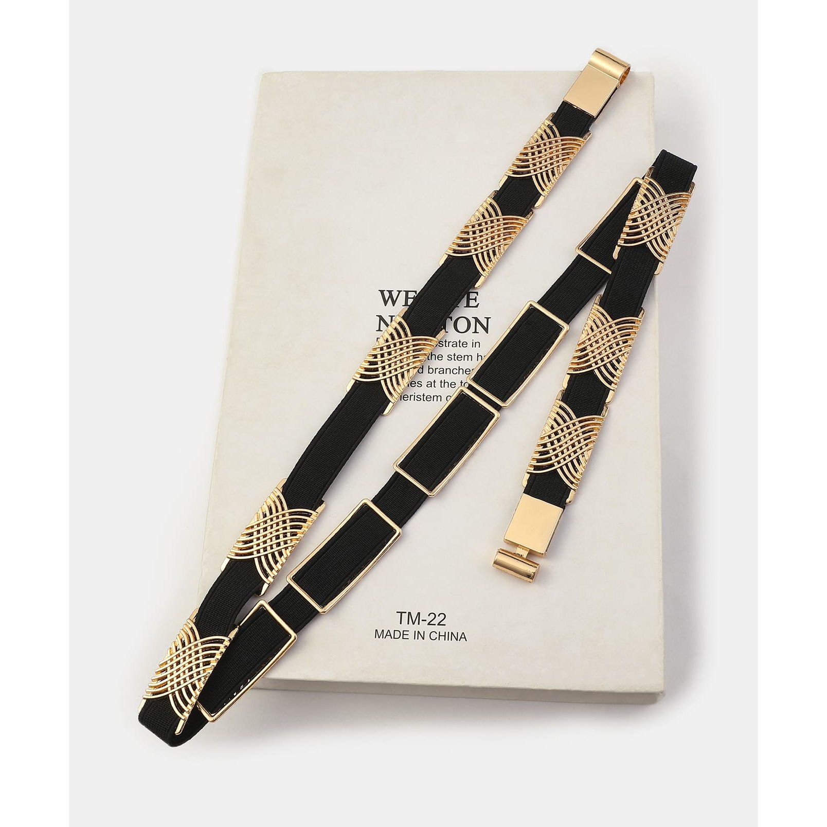 Luxury Elastic Polyester Thin Belt Designer High Quality Skinny Floral Thin Polyester Chain Belt For Women
