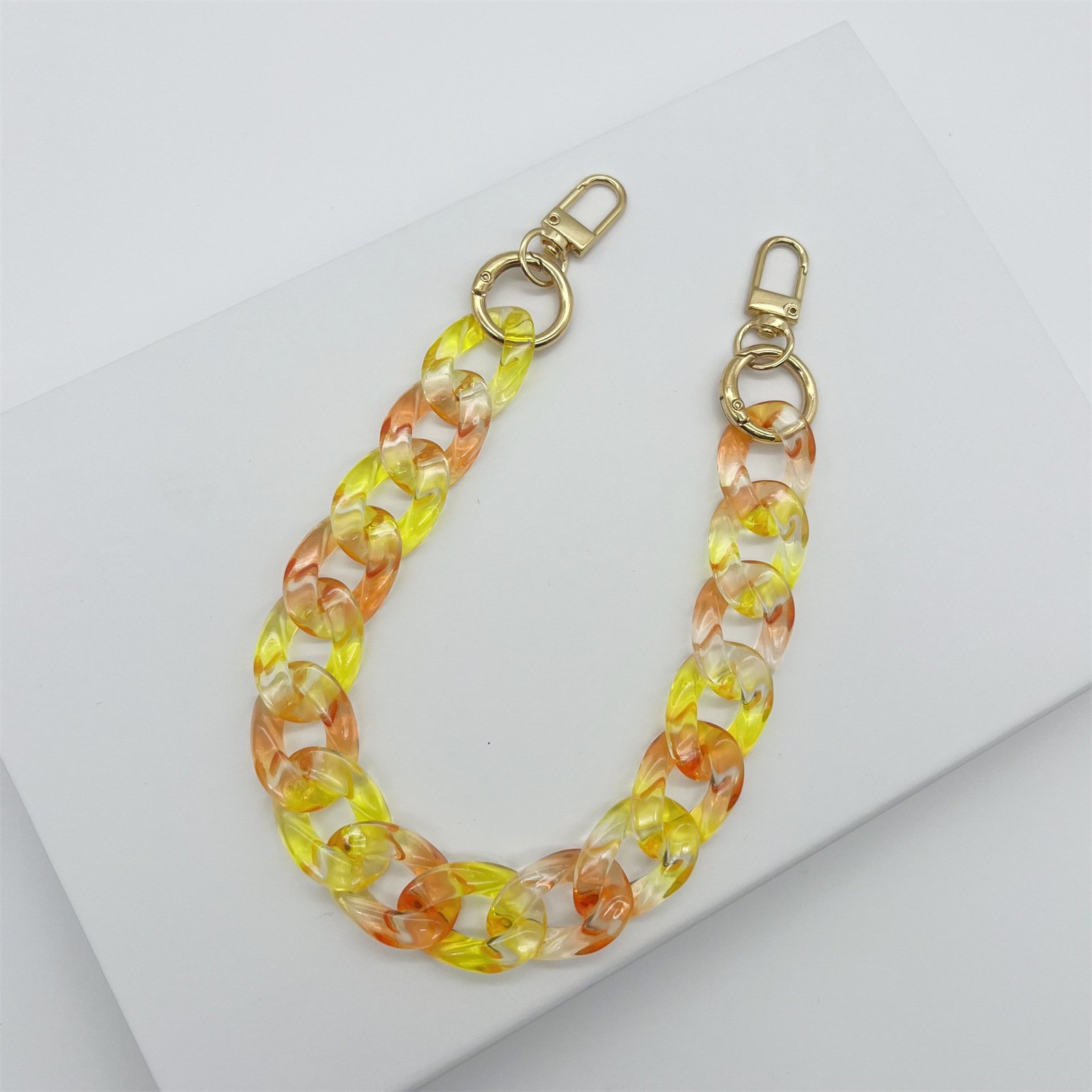 2024 Summer Gradient color Acrylic Mobile Phone Chains Lanyard Bag Chunky Acrylic Phone Crossbody Strap