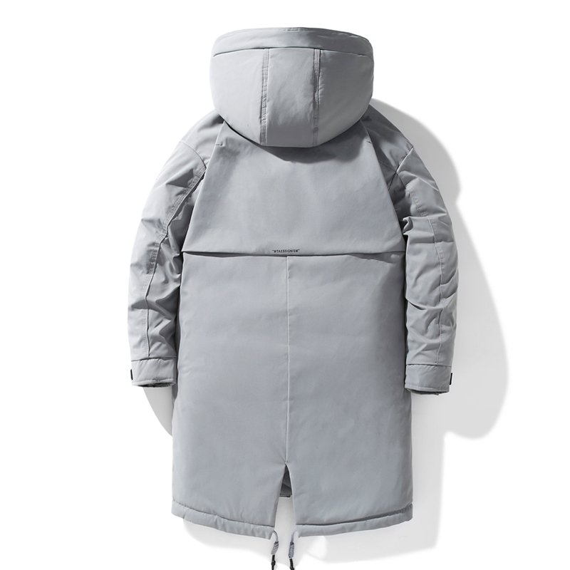 OEM Logo Custom Oversized Solid Color Winter Warm Bubble Thick Down Puffer Jacket With Hooded Long Sleeve Coat For Men