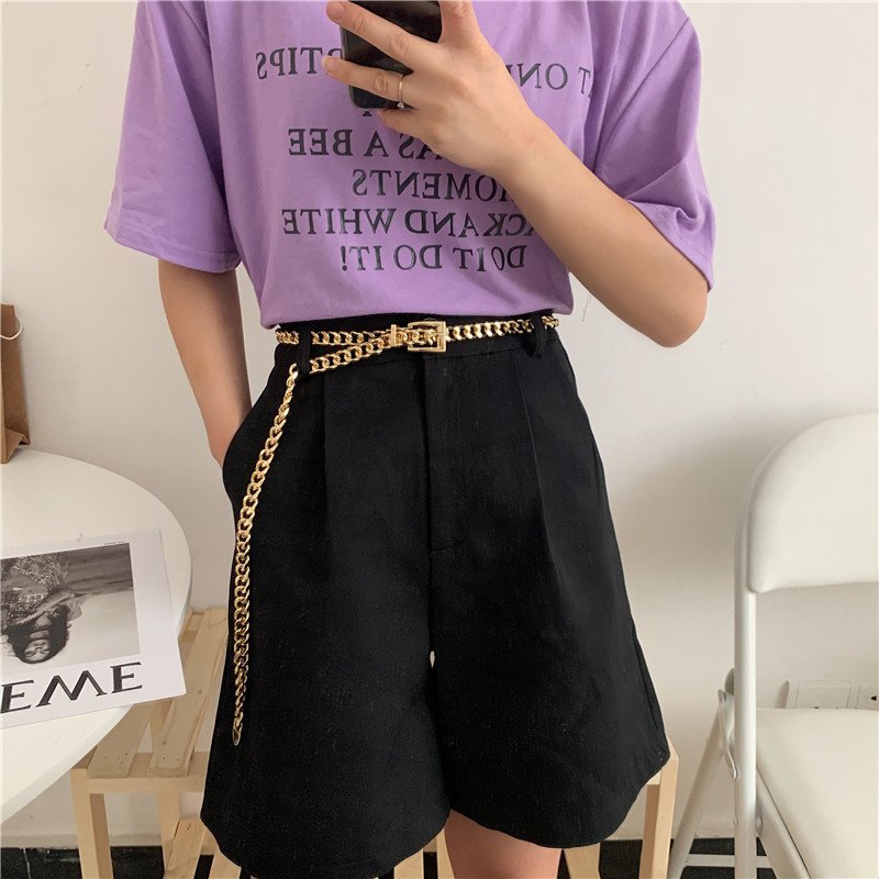 Men's Jeans Waist Chain Accessory Hundreds of Iron Metal Bar Belt Decoration Plastic Material