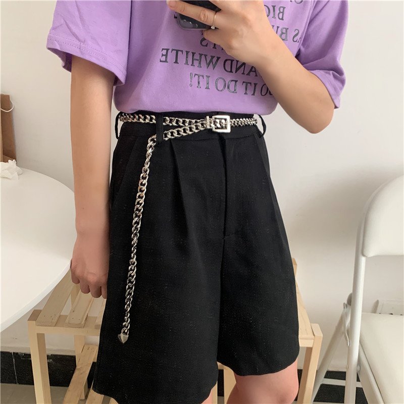 Men's Jeans Waist Chain Accessory Hundreds of Iron Metal Bar Belt Decoration Plastic Material