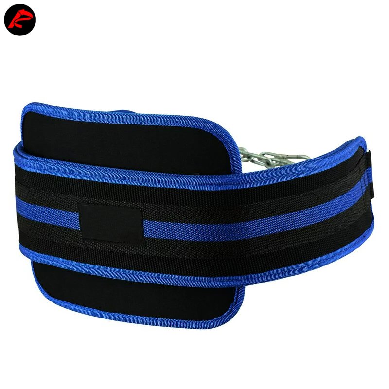 Custom Neoprene Weightlifting Dipping Belt With 32" Steel Chain Gym Back Support Belt Fitness
