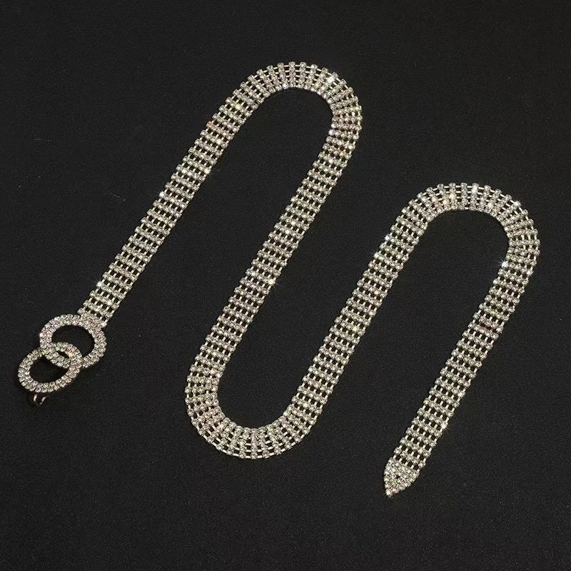Adjustable Full Diamond Rhinestone Belt Bridal Wedding Evening Dress Crystal Beads Buckle Waist Belts for Women Lady
