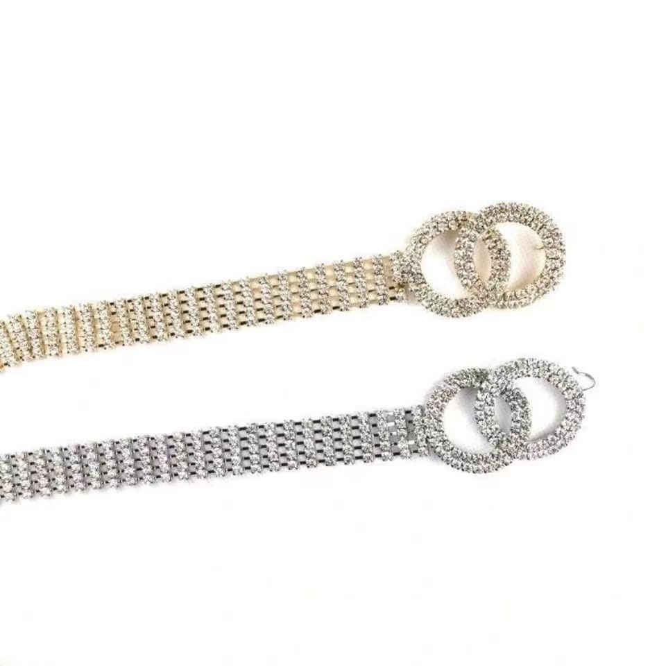 Adjustable Full Diamond Rhinestone Belt Bridal Wedding Evening Dress Crystal Beads Buckle Waist Belts for Women Lady