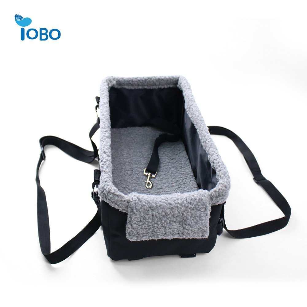 YOBO Pet Portable Travel Small Dog Car Booster Armrest Middle Center Console Bed Seat with Belt