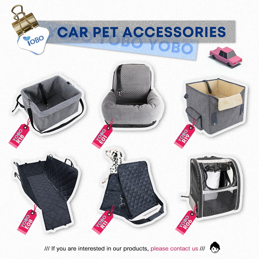 YOBO Pet Portable Travel Small Dog Car Booster Armrest Middle Center Console Bed Seat with Belt