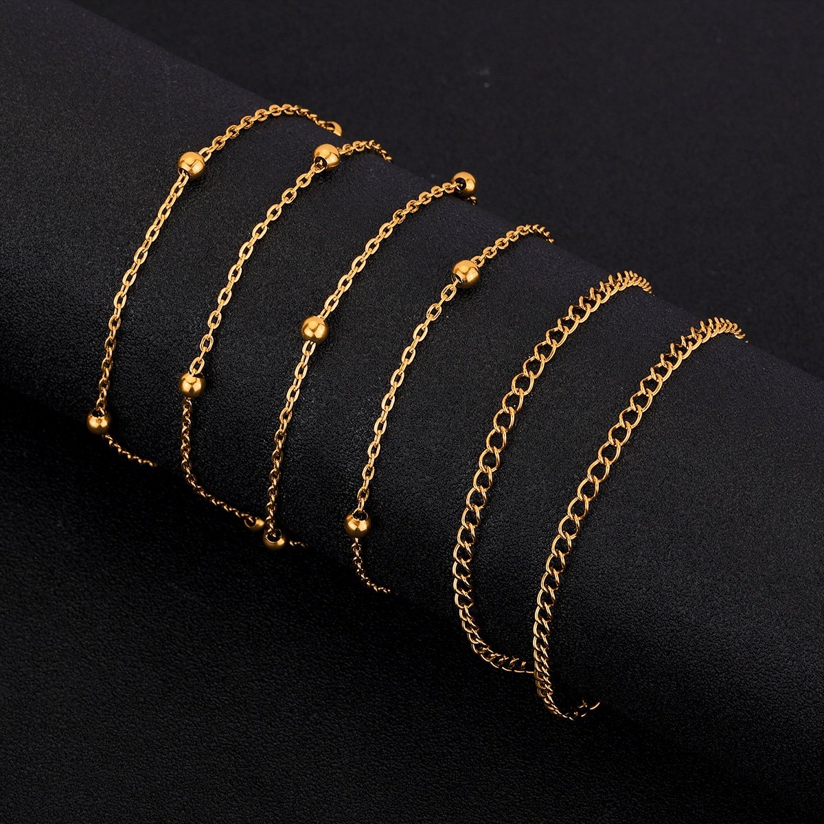 Fashion Jewelry PVD Gold Plated Stainless Steel Satellite Bead Waist Belly Body Chain For Women
