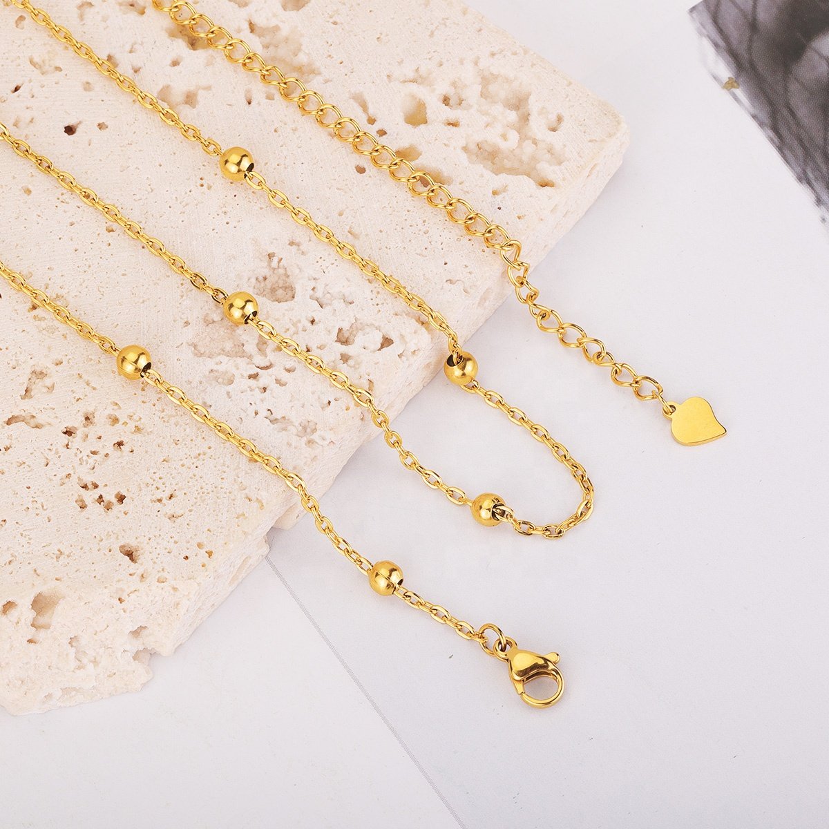 Fashion Jewelry PVD Gold Plated Stainless Steel Satellite Bead Waist Belly Body Chain For Women