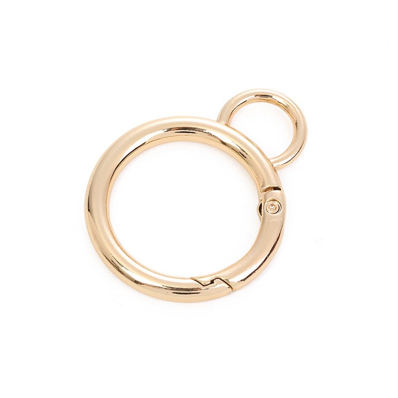 Metal Double Circle Snap Hook Spring Gate O Ring Trigger Clasps for Leather Craft Bag Strap Belt Connecting Hardware Accessory