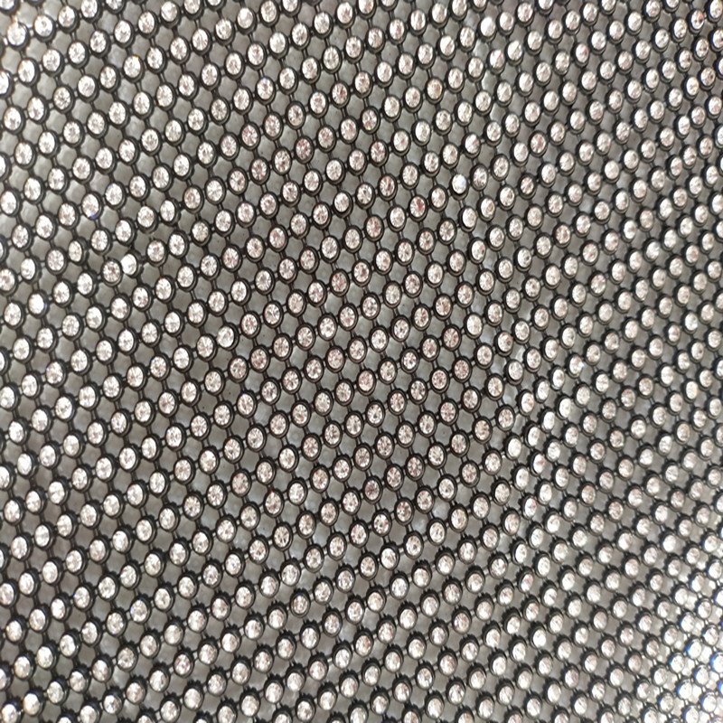 Factory Direct High Quality crystal rhinestone cup chain mesh fabric