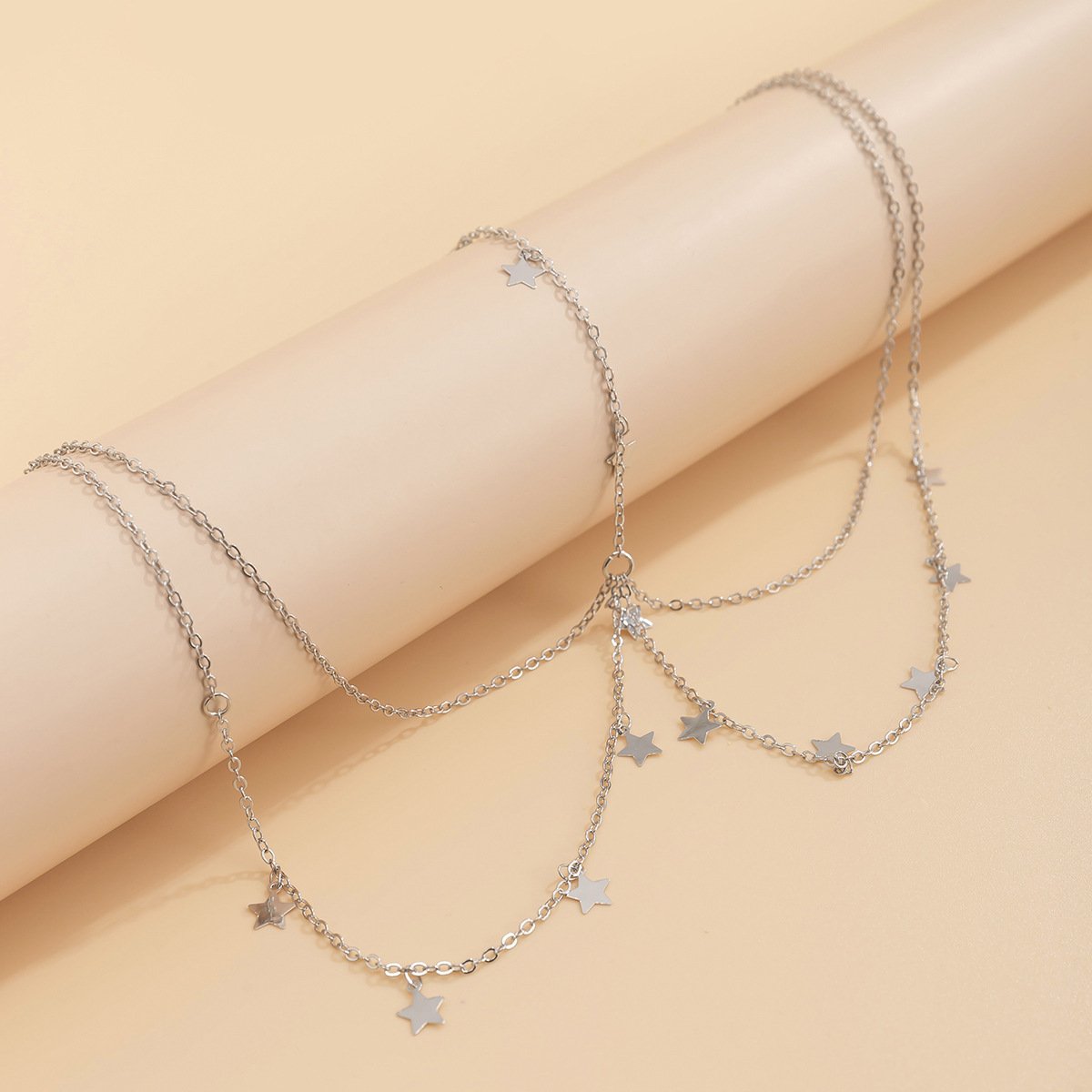 Women Hanging Neck Design Sexy Chest Chain Bikini Necklace Body Chain Star Charm Tassel Belly Waist Chain