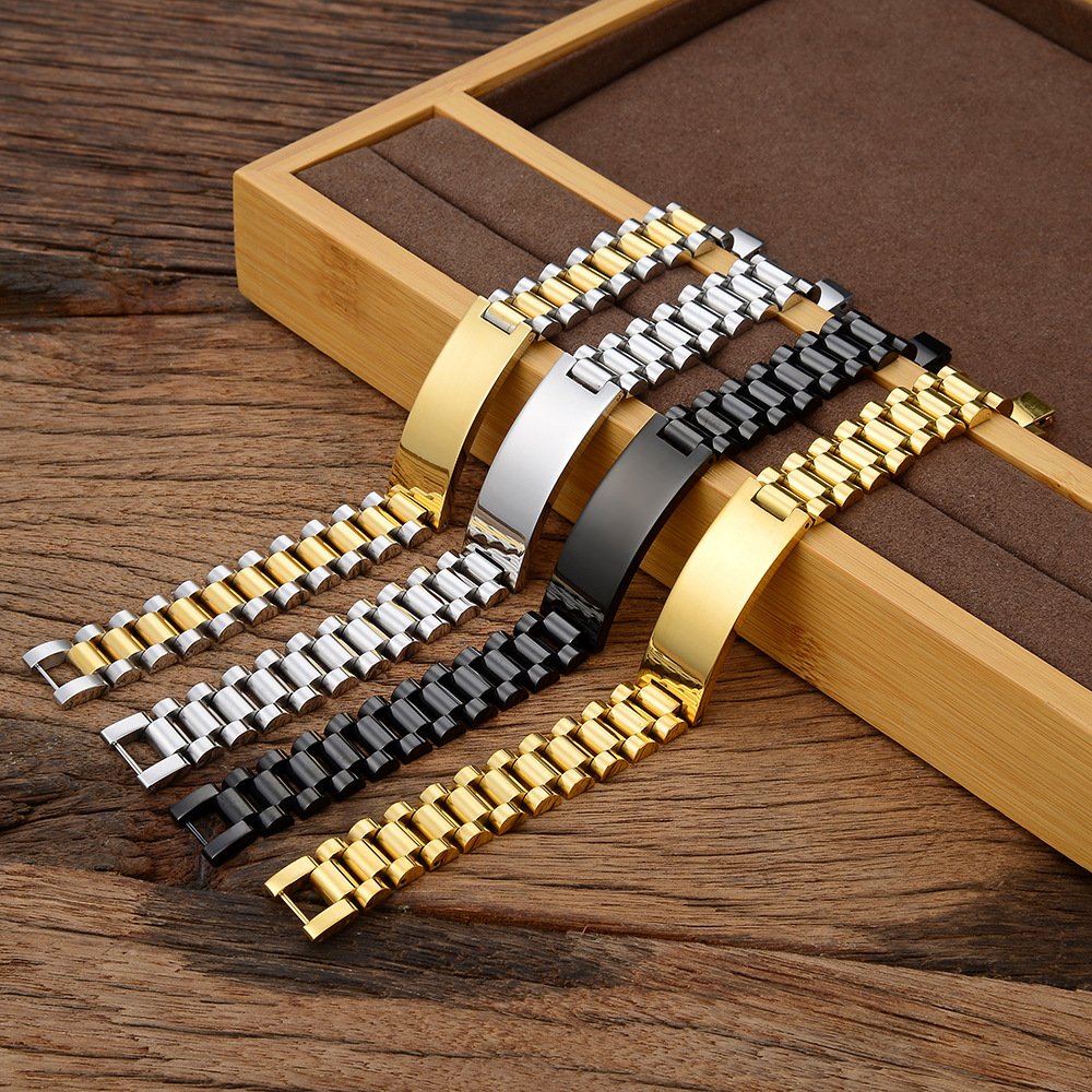 Bend Brand Watch Band Titanium Steel Bracelet Wholesale Couple Fashion 15MM Stainless Steel Men Watch Chain Adjustable Handwea