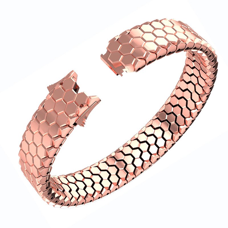 Factory Made Waterproof Hip Hop 316L Stainless Steel With 13.5MM Width Full Bling Zircon Iced Out Steel Belt Chain Bracelet