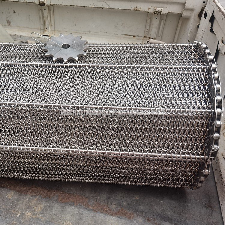 Durable 304 316 Stainless Steel Chain Link Spiral Wire Mesh Conveyor Belt For Food Industries