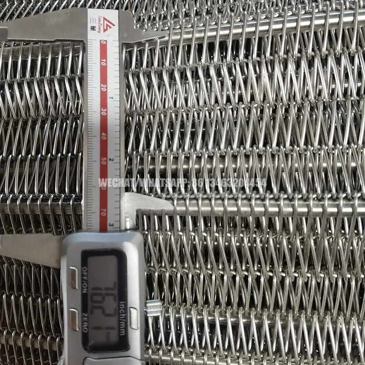 Durable 304 316 Stainless Steel Chain Link Spiral Wire Mesh Conveyor Belt For Food Industries