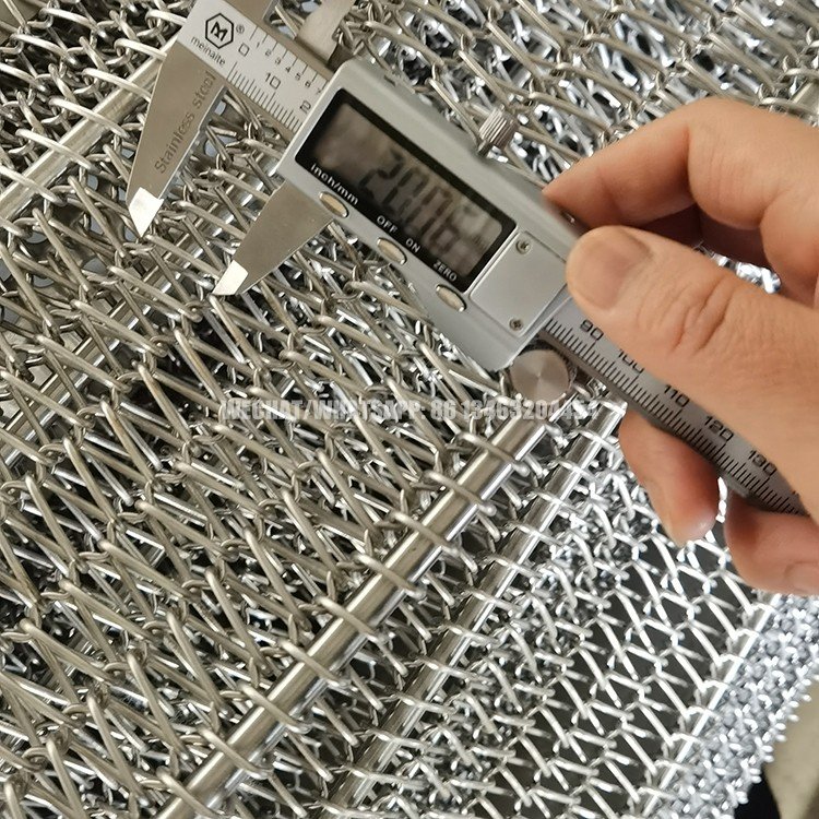 Durable 304 316 Stainless Steel Chain Link Spiral Wire Mesh Conveyor Belt For Food Industries