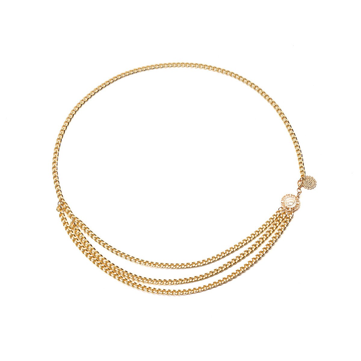 Fashion Multilayer Metal Waist Chain Dress Belts Metal Belt for Women Punk Gorgeous Chain for Ladies Dresses