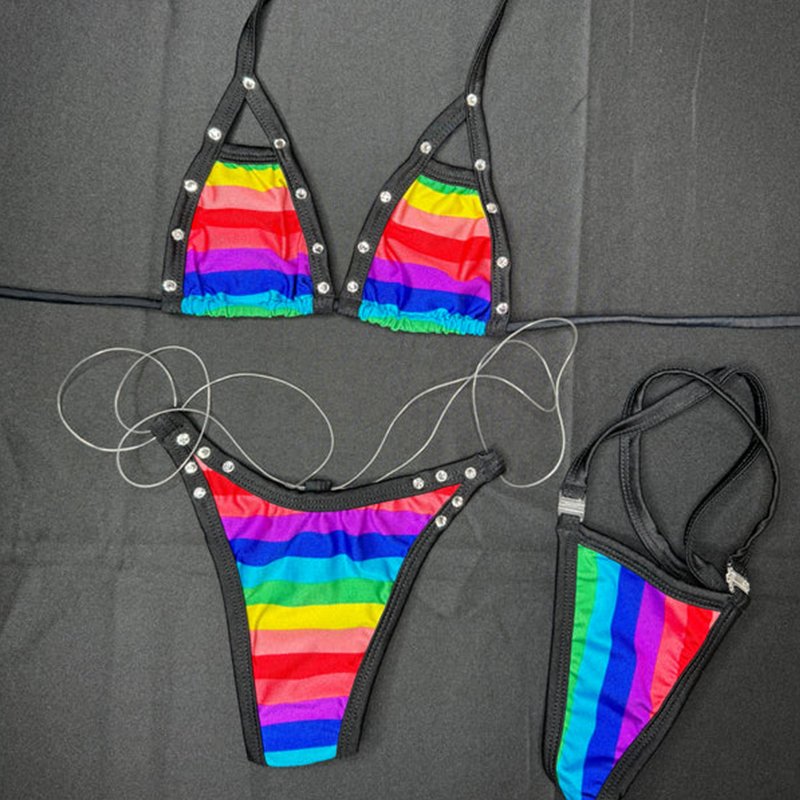 2024 New Fashion Swimwear Sexy Beach Mini Micro String Triangle Bikini Set Custom Your Own Brand Logo Printed Swimsuit For Women