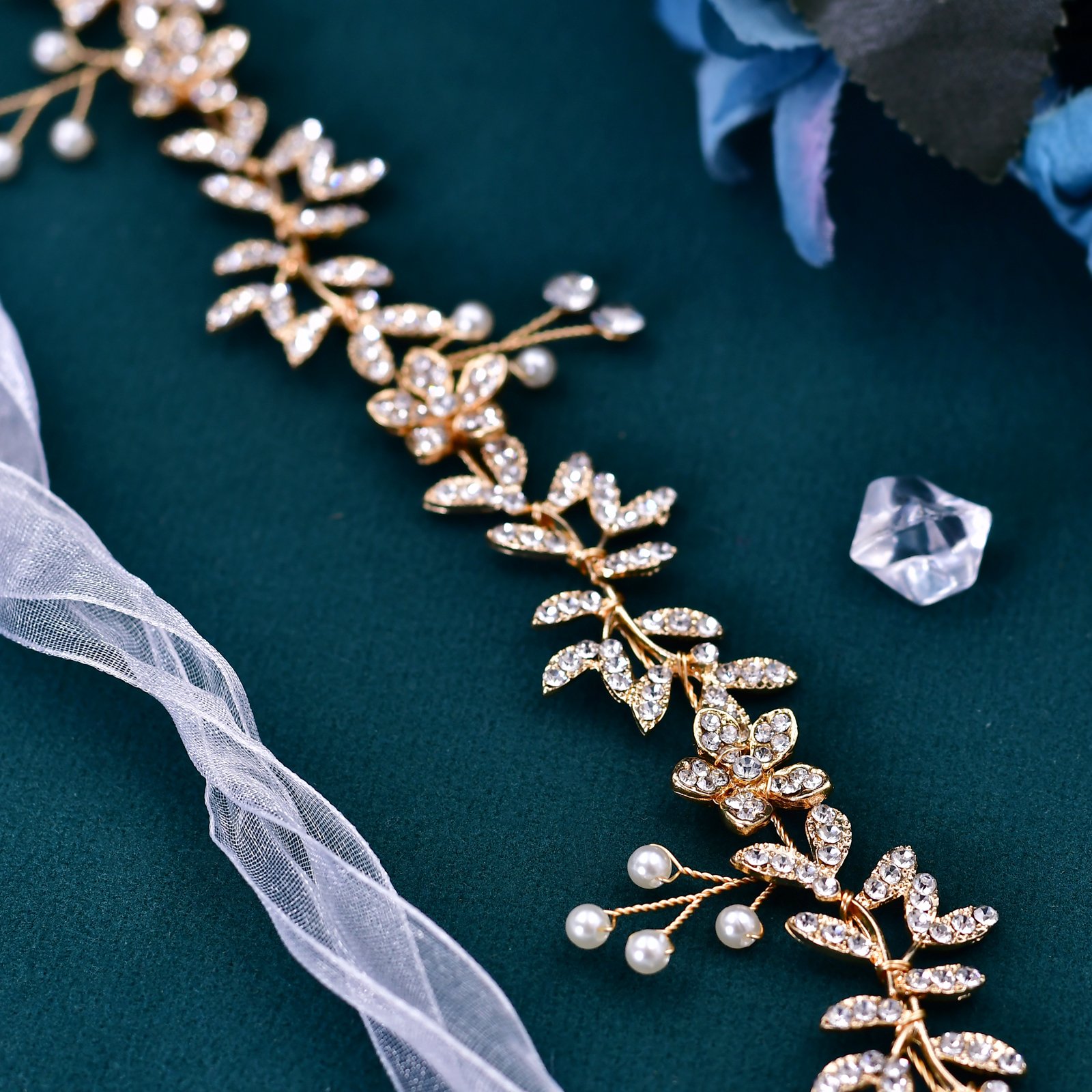Golden Leaves Wedding Belt Bridal Beaded Waist Belt Elegant White Organza Dress Pearls Belt Bridesmaid Gift